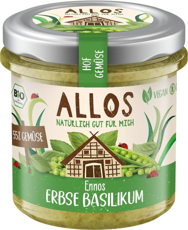 Produktfoto zu Hofgemüse Erbse Basilikum