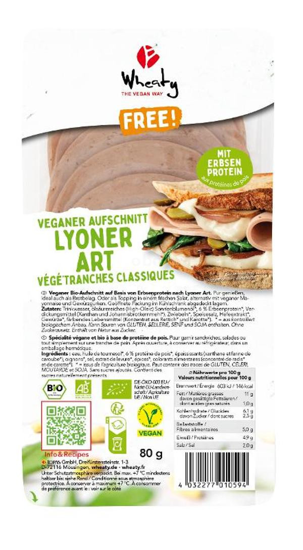 Produktfoto zu Wheaty Aufschnitt Lyoner Art