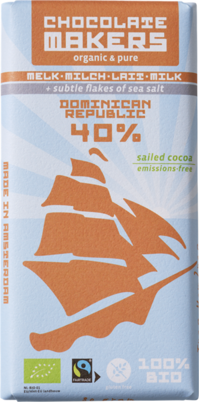 Produktfoto zu Schokolade Tres Hombres 40%, mit Meersalz