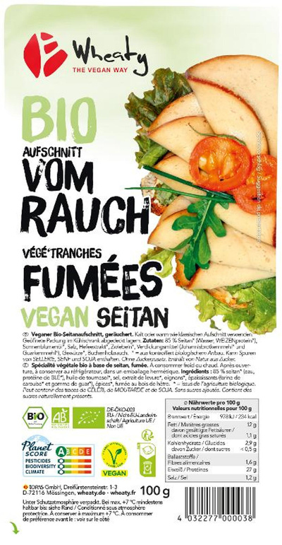 Produktfoto zu Wheaty Veganer Aufschnitt vom Rauch, Vegane Slices vom Rauch