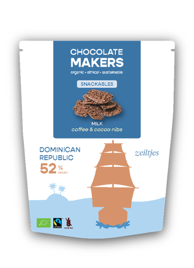 Produktfoto zu Chocozeiltjes 52 %, mit Kaffee und Kakaonibs