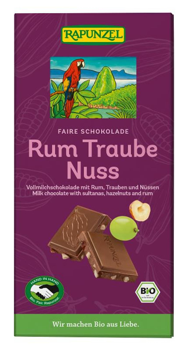 Produktfoto zu Vollmilch Schokolade Rum-Traube