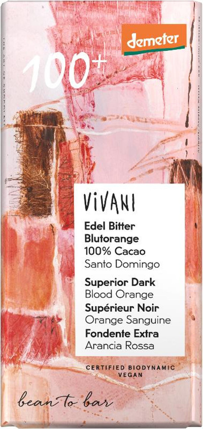 Produktfoto zu Schokolade Edel Bitter 100%  Blutorange