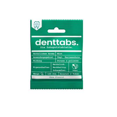 Produktfoto zu Denttabs fluoridfrei 125 Stück