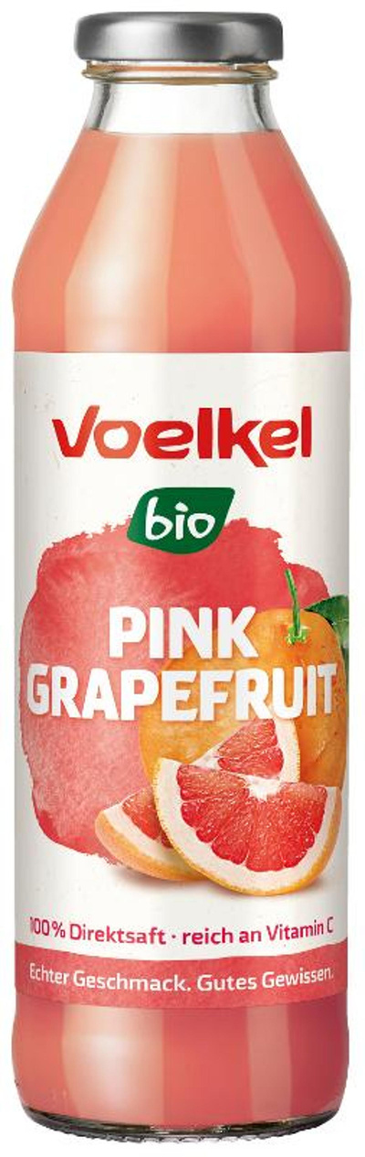 Produktfoto zu Pink Grapefruitsaft, Völkel, neue 0,5 l Pfandflasche