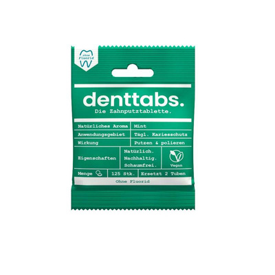 Produktfoto zu Denttabs fluoridfrei 125 Stück
