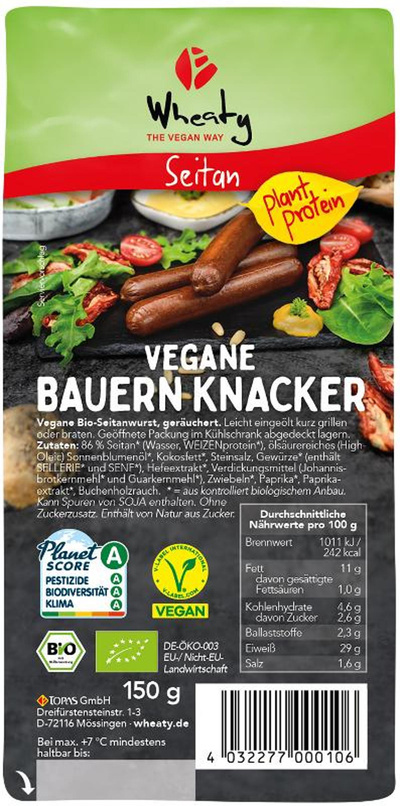 Produktfoto zu Vegane Bauern Knacker 150 g