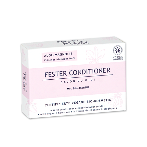 Produktfoto zu Fester Conditioner Aloe Magnolie, Savon du Midi, ohne Duft- und Farbstoffe, cosmos organic