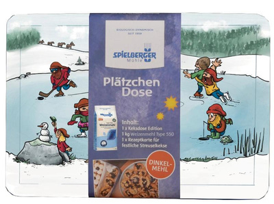 Produktfoto zu Plätzchen Backset Dose mit 1 kg Weizenmehl