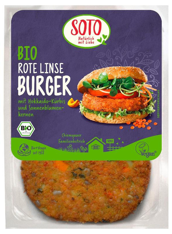 Produktfoto zu Gemüse-Burger rote Linse