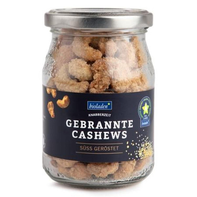 Produktfoto zu b*gebrannte Cashews süss geröstet, Mehrweg, Pfandglas bitte zurückgeben