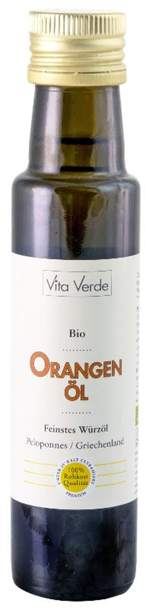 Produktfoto zu Orangenöl, Vita Verde, Rohkost Qualität, Olivenöl mit Orangen gepresst