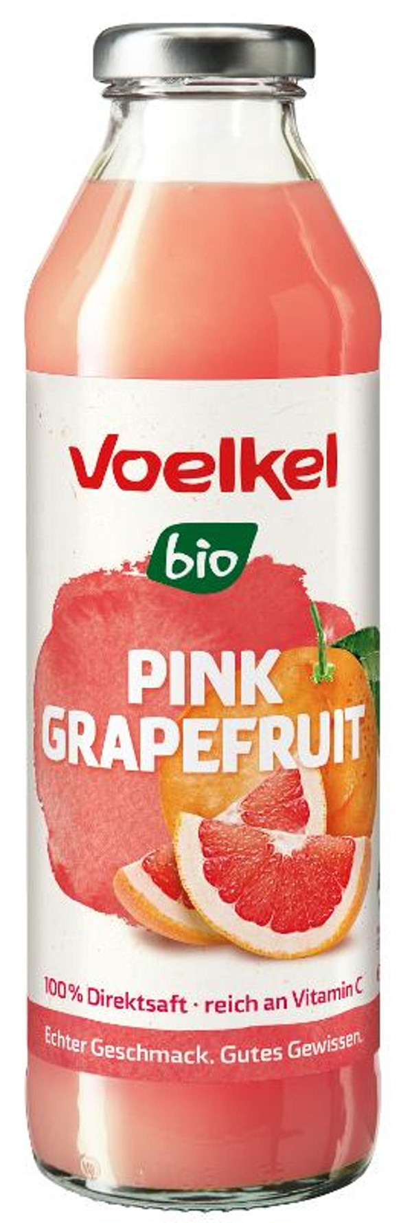 Produktfoto zu Pink Grapefruitsaft, Völkel, neue 0,5 l Pfandflasche