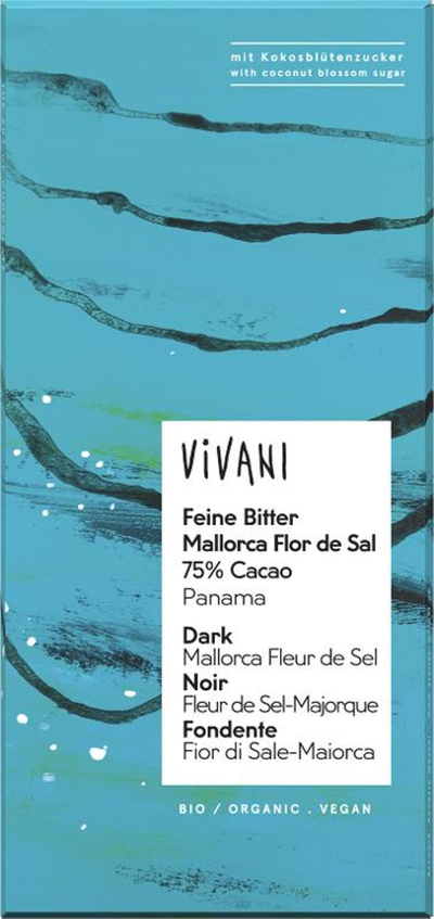 Produktfoto zu Schokolade, Feine Bitter Mallorca Flor de Sal, 75 % Cacao