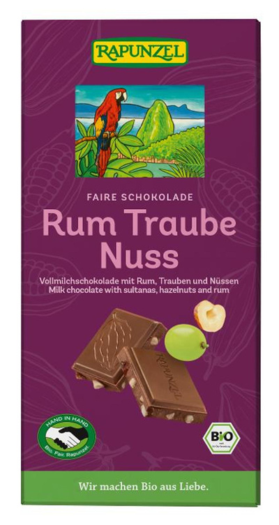 Produktfoto zu Vollmilch Schokolade Rum-Traube