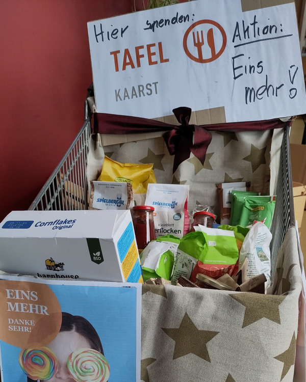 Einkaufswagen mit Produkten