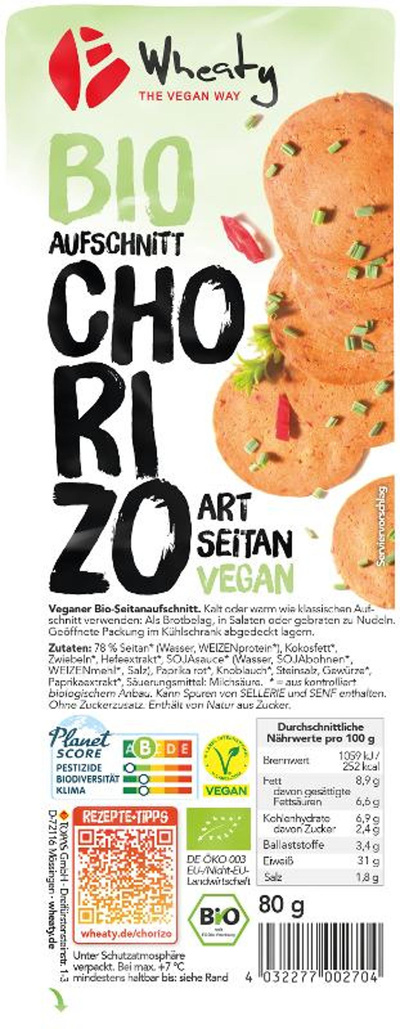 Produktfoto zu Chorizo vegetarisch