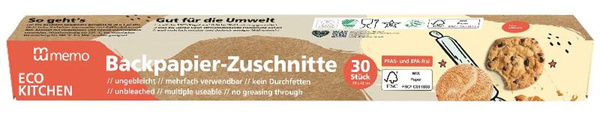 Produktfoto zu Backpapier 10mx33cm -> Zuschnitte 30 Bögen