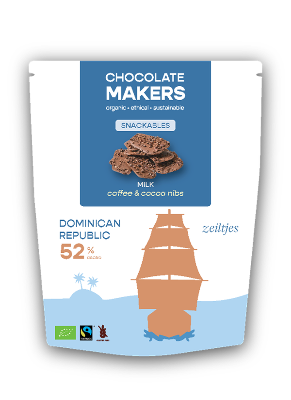 Produktfoto zu Chocozeiltjes 52 %, mit Kaffee und Kakaonibs