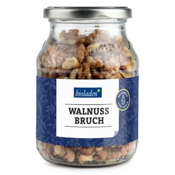 Produktfoto zu b*Walnussbruch, bioladen, Mehrweg, Pfandglas bitte zurückgeben