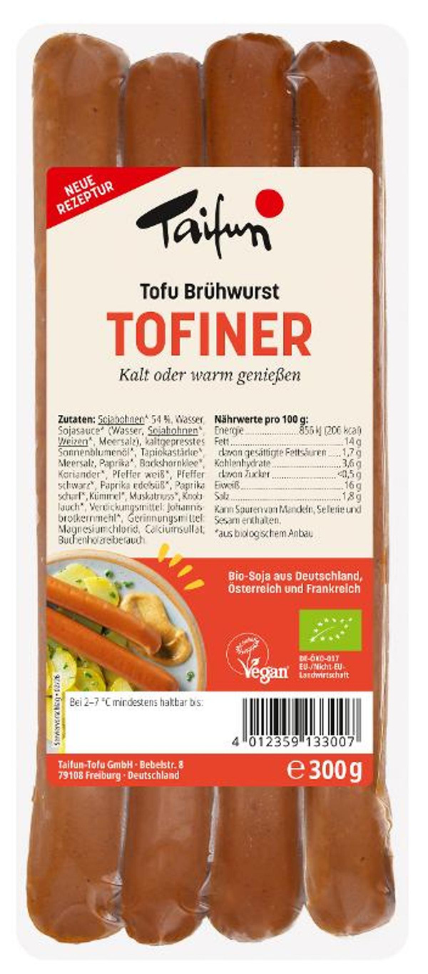 Produktfoto zu Tofiner (Tofu-Wiener)