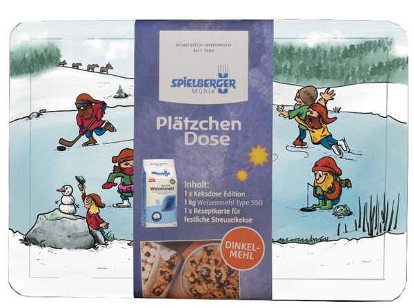 Produktfoto zu Plätzchen Backset Dose mit 1 kg Weizenmehl