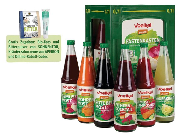 Produktfoto zu Fastenkasten 6 gemischte Säfte von Völkel