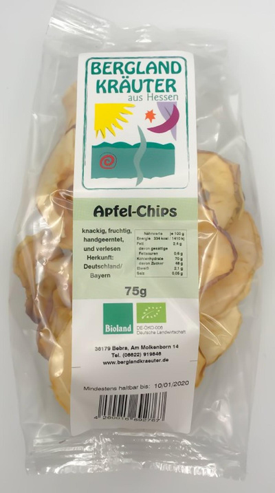 Produktfoto zu Apfelchips Bioland 75 g