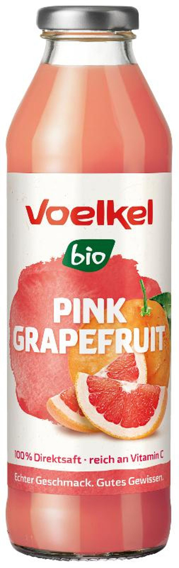 Produktfoto zu Pink Grapefruitsaft, Völkel, neue 0,5 l Pfandflasche