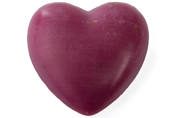 Produktfoto zu Schafmilchseife Herz pink