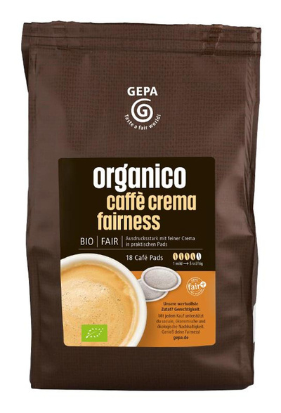 Produktfoto zu Kaffee Bio Crema Pads 18x7g