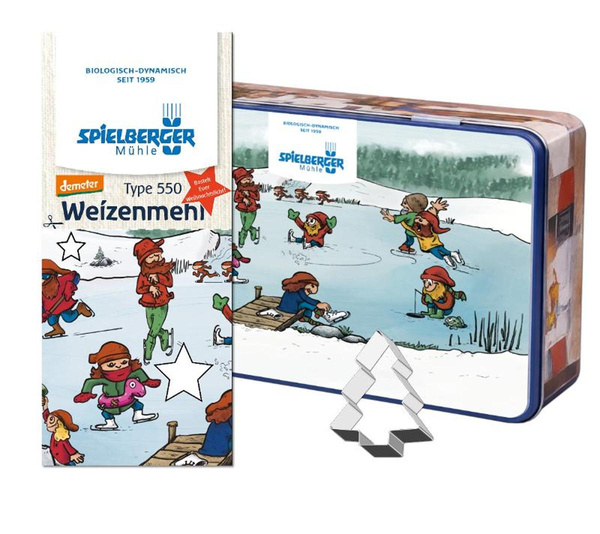Produktfoto zu Plätzchen Backset Dose mit 1 kg Weizenmehl