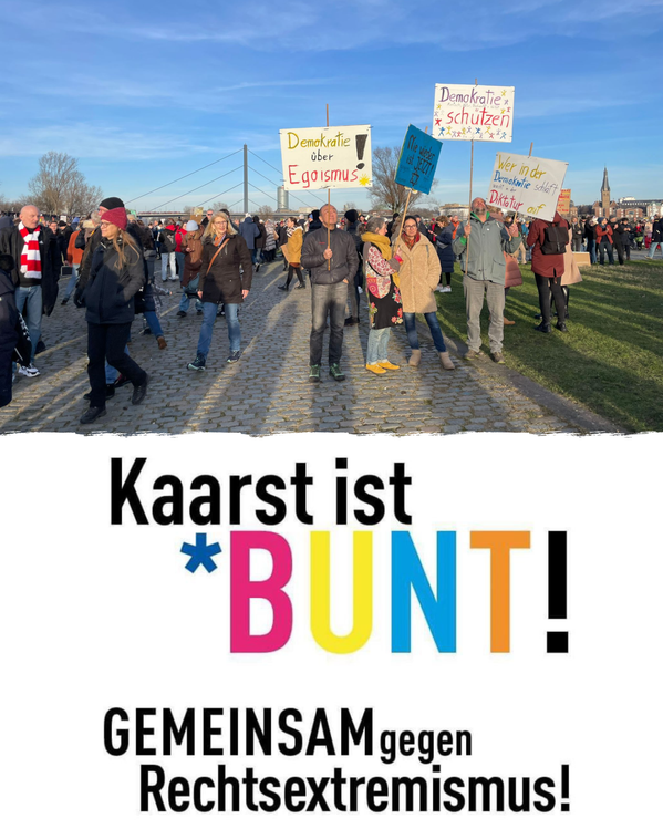 Demo, Menschen  mit Plakaten