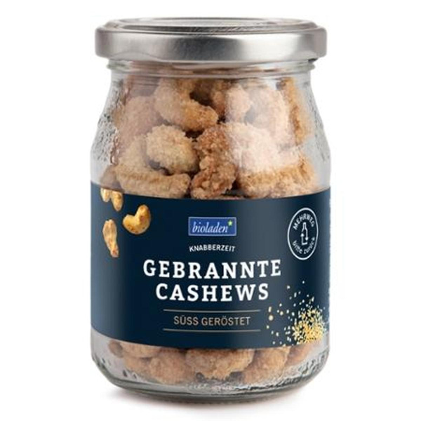 Produktfoto zu b*gebrannte Cashews süss geröstet, Mehrweg, Pfandglas bitte zurückgeben