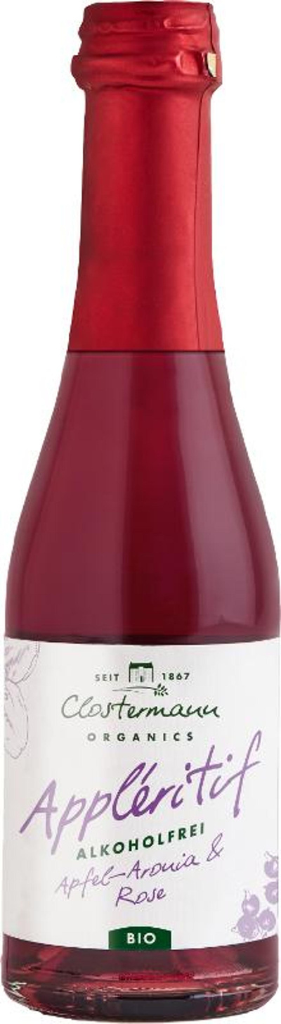 Produktfoto zu Appleritif Piccolo feinherb, Clostermann, Demeter regional, wie Secco, nur alkoholfrei