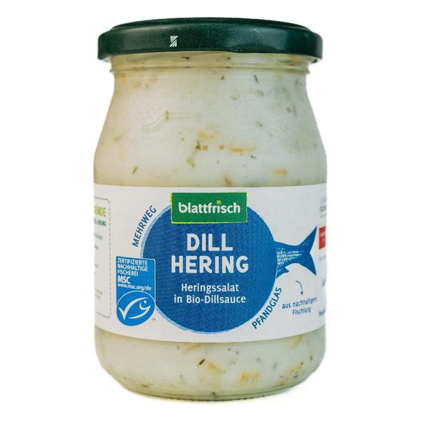 Produktfoto zu Heringsalat in Dill-Sauce, Mehrwegglas, bitte gespült zurück, Regionalwert AG Betrieb