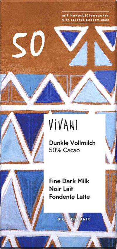 Produktfoto zu Dunkle Vollmilch 50%, mit Kokosblütenzucker gesüßt